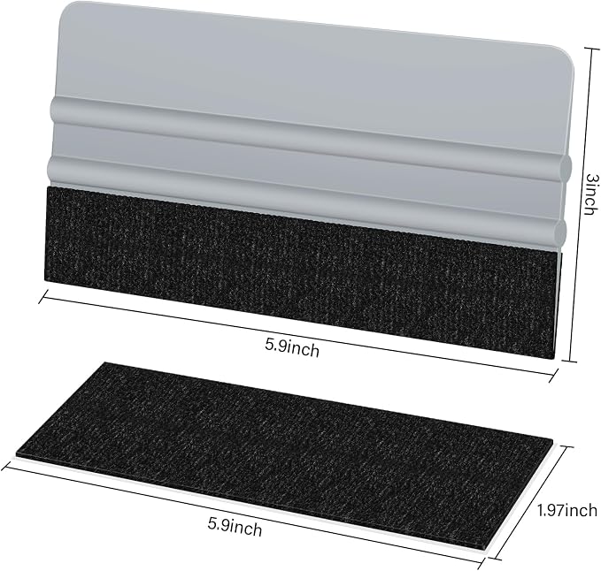 Arayker 10 Pack Vinyl Wrap Squeegee Tool 6 Inch Felt Edge Squeegee | Window Film Tint Squeegee Decal Applicator Scraper Tool Wallpaper Smoothing Tool with 10 Pcs Black Felt Fabric