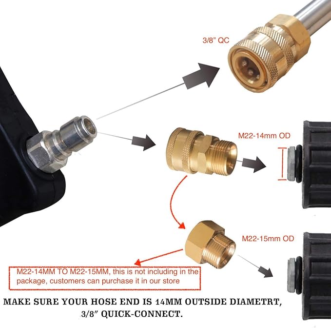 Pressure Washers Telescoping Extension Wand Commercial Grade 4000 psi Spray Pole with Support Belt Harness and Gutter Cleaner Attachment