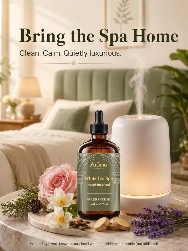 Hotel Collection Diffuser Oil - White Tea Spa | Luxury White Tea Hotel Scent With a Rich Aroma and Long-Lasting Scent