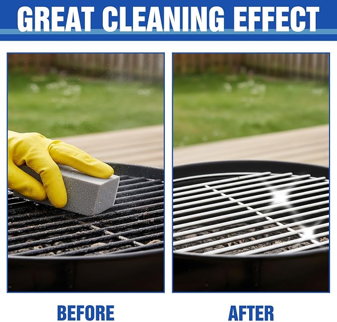 4 Pack Grill Cleaning Bricks Pumice Stone Cleaner Blocks | Commercial grade pumice for oven, stove, BBQ grill, cookers, frying pans and flat top griddles