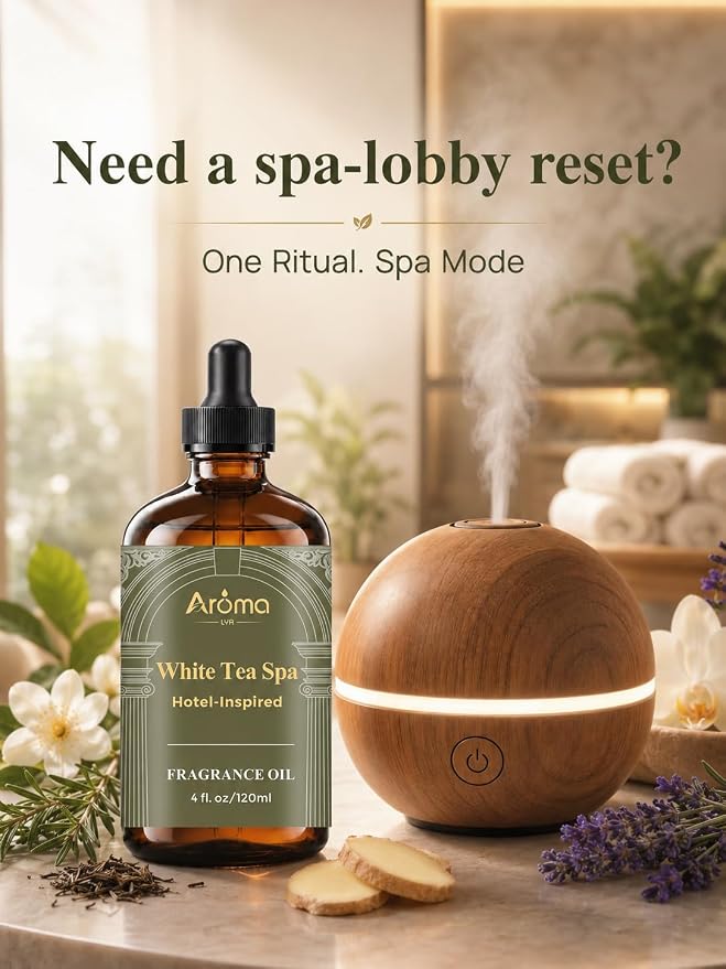 Hotel Collection Diffuser Oil - White Tea Spa | Luxury White Tea Hotel Scent With a Rich Aroma and Long-Lasting Scent
