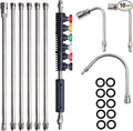 Xiny Tool Pressure Washer Extension Wand, 10 Pack Power Washer Lance with 6 Atomization Nozzle Tips,1 Gutter Cleaner Attachment Curved Rod, 1/4" Quick Connect, 4000 PSI