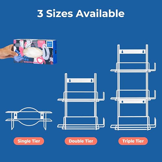 FMP Brands Double Glove Holder for Wall Mount, Wire Rack Disposable Napkin Gloves Box Holder, White Durable Metal Organizer Dispenser for Food Service, Lab, Office, Home, and Garage