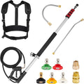M MINGLE 20 FT Telescoping Pressure Washer Wand, 4000 PSI | High-reach Spray Wand Kit with Gutter Attachment, 5 Nozzle Tips, Couplers and Support Belt, for Roof Edges, Soffits and Walls