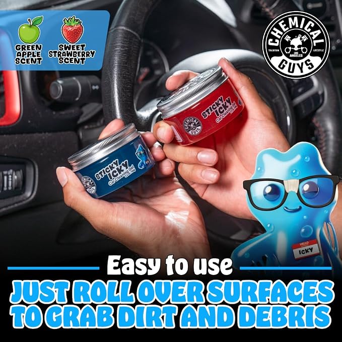 Chemical Guys, Sticky Icky Car Cleaning Gel, Apple & Strawberry, 4 Pack