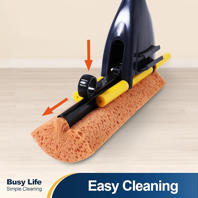 Yocada Sponge Mop Replacement Refill Head, 2 PCS | Home Commercial Use Tile Floor Bathroom Garage Cleaning Easily Dry Wringing