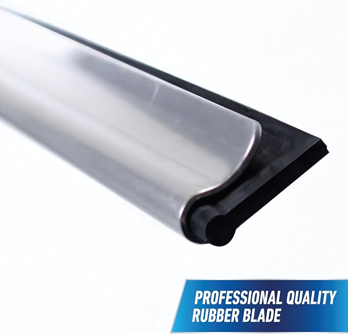 Unger Professional Connect & Clean Performance Squeegee for Glass & Window Care with Replacement Rubber,Heavy Duty Cleaning Supplies with Streak-Free Results,Handheld Cleaner Tool, 12 Inch(Pack of 10)