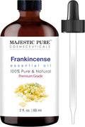 Majestic Pure Frankincense Essential Oil for Diffuser - 2 Fl Oz | 100% Natural Tea Tree Oil for Hair, Skin Care, Carrier Oil Blend, Aromatherapy & DIY Soap Making Scent