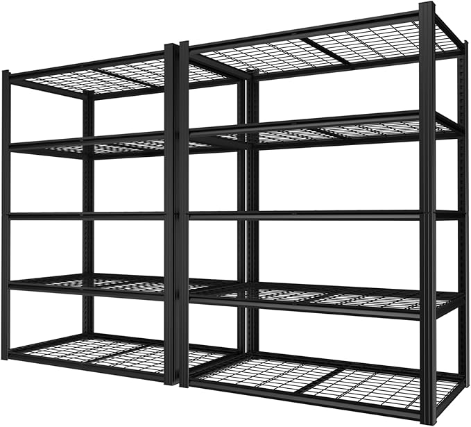 48" W Garage Shelving Heavy Duty,2800LBS Storage Shelves,5-Tier Adjustable Metal Shelving Utility Shelf Rack Garage Storage Organize for Storage Industrial, Warehouse, Basement