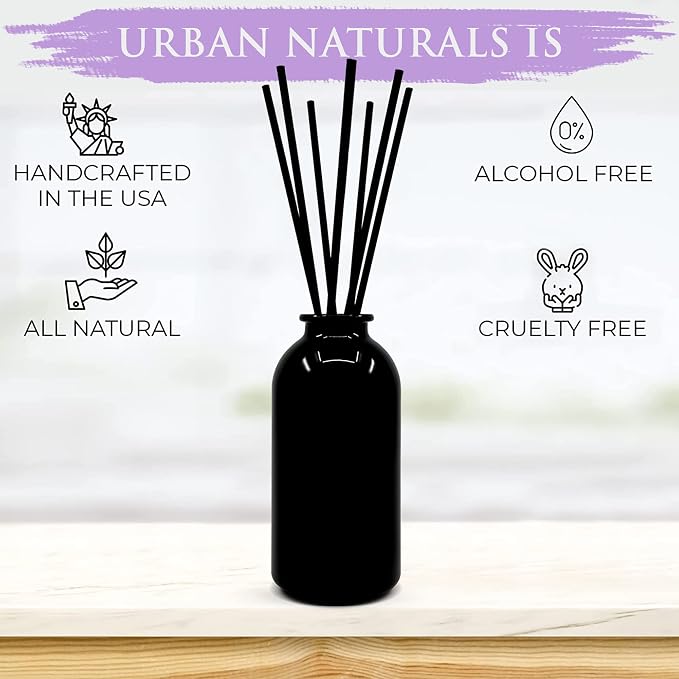 Reed Diffuser Set, Lavender Fields - Bathroom Shelf Décor | Real Lavender Stems French Blossoms, Geranium & Clary Sage, for Aromatherapy & Stress Relief, Vegan