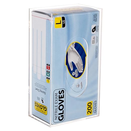 Acrylic Glove Box Holder Wall Mount Disposable Glove Dispenser Storage Organizer for Kitchen, Lab, Garages, Office, Clear