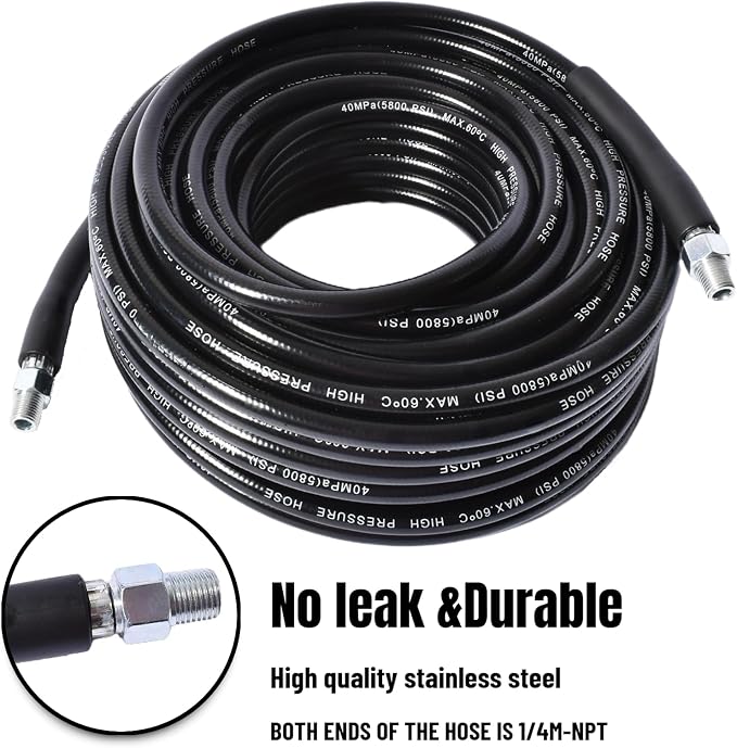 Sewer Jetter Kit for Pressure Washer 4000 PSI Drain Cleaner Hose 1/4 Female NPT,Button Nose,Pressure Washer Adapter,Button Hose Sewer Jetting Nozzle Pearl Corsage Pin Waterproof Tape with 2 Spanner