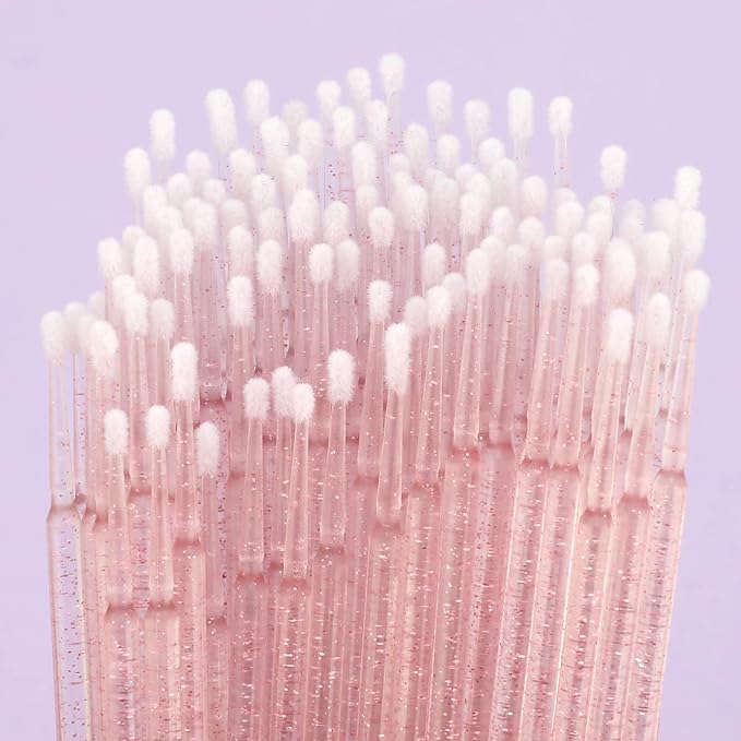 G2PLUS Micro Swabs, Disposable Micro Applicator Brushes and Swabs 500PCS | Pink Tips for Lash Extension Prep, Makeup Correction, Controlled Application, Detailed Beauty Work and Professional Salon Use
