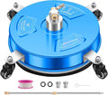 LidoDola 14'' Pressure Washer Surface Cleaner Blue, Power Washer Accessory | Stainless Steel Housing with 4 Wheels, 1/4" QC, 2 Extension Wands & 2 Replacement Nozzles, for Gas & Electric Pressure Washer