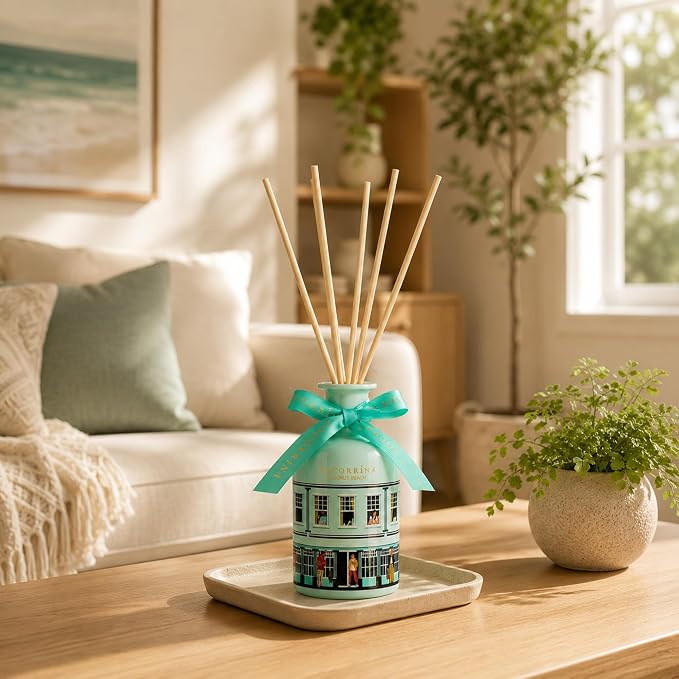 Reed Diffuser - Coconut Beach 6.76 fl oz Reed Diffuser with 8 Sticks Home Fragrance Bathroom Shelf Decor (Festive House Collection)
