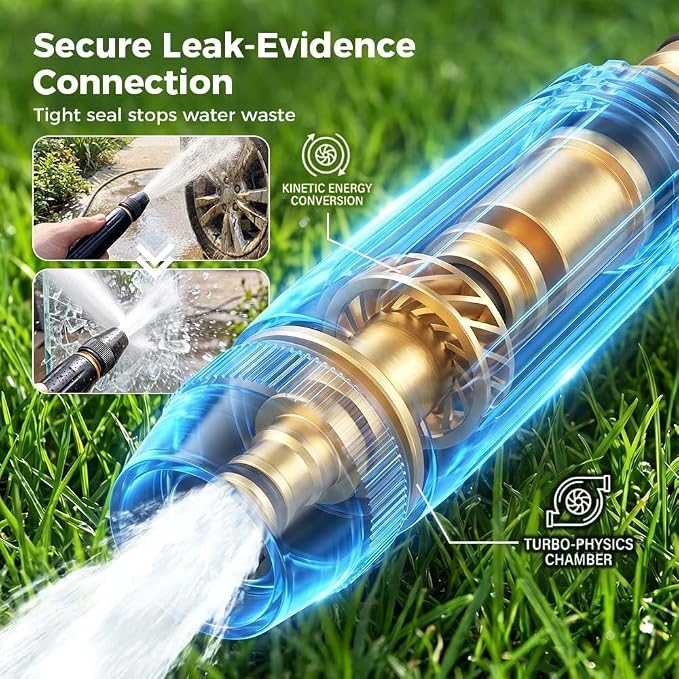 High Pressure Power Washer Nozzle with Connector Set,New Direct spray gun,Power Jet Water with Three Spray Modes, Multi Function Watering Sprayer for Cleaning Yard Pets Car (2 PCS)