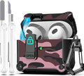 for AirPods 3 Case Cover with Lock Magnetic Lid, Camo Red | Compatible with Apple AirPods 3rd Generation (2019) Case with Cleaner Kit & Carabiner, Powerful Drop Protection