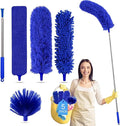 Tiumso Dusters for Cleaning,Microfiber Feather Duster 5-in-1 Kit, Duster with Extension Pole 100 Inches, Cobweb Duster, Microfiber Dusters for High Ceilings and Fans, Blinds and Cars