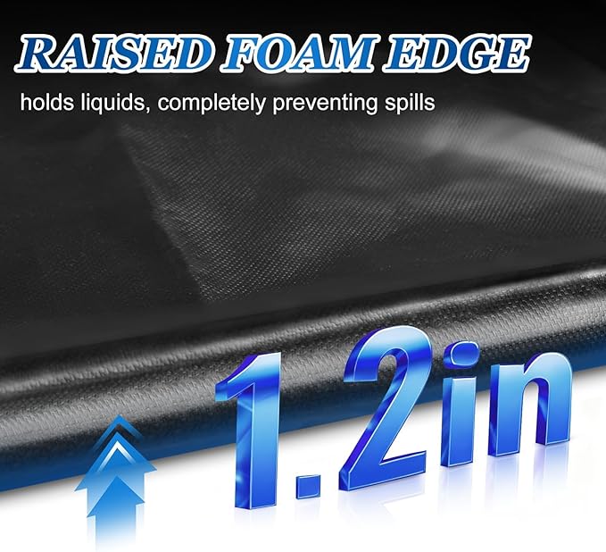 Garage Floor Mat(7'9"x18'), PVC Containment Mat with Rubber Wiper | Non-Slip, with a Rubber Wiper and Stay Put Corners, Waterproof Protection from Snow, Rain and Mud for Cars, SUV, Trucks