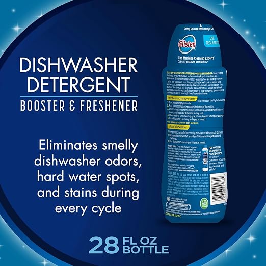 Glisten Dishwasher Magic Machine Cleaner and Disinfectant 2-Pack and Dishwasher Detergent Booster