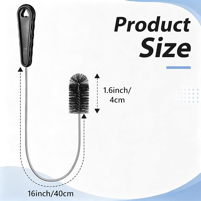 Condensate Trap Flexible Drain Brush, AC Drain Line Cleaning Brush for AC & HAVC Condensate P Trap (16 Inch,Black,1 Pc)