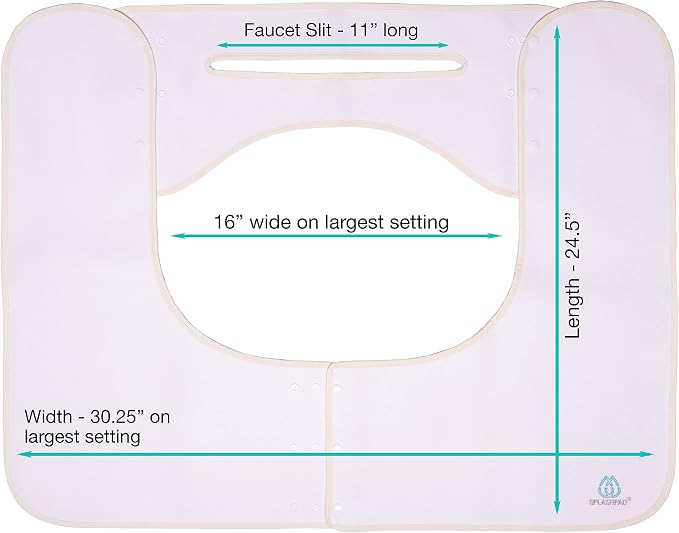 Sink Splash Guard - Home Essentials Faucet Mat for Clean and Dry Bathroom Counter - Absorbent Fast Drying Non Slip Protector - Soft Microfiber with Waterproof Rubber Grip - Washable - White