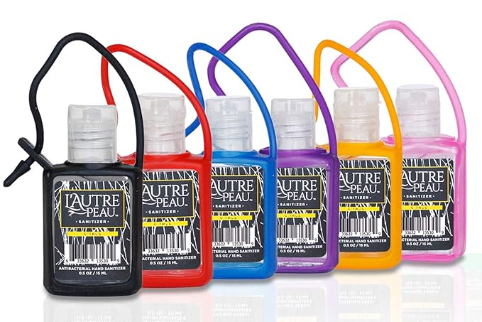 L'AUTRE PEAU Advanced Hand Sanitizer Gel with Aloe Vera, Citrus Scented 0.5 Fl Oz Jelly Wrap Travel Size Multi Pack – Flip Cap Bottles (6pc)