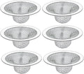 Seatery 2.75" Top / 1.0" Basket Bathtub Drain Strainers, Bathroom Sink Strainers, Shower Drain Hair Catcher, Drain Strainer for Laundry, Mop Pool, Utility, Slop, RV Sink, Stainless Steel, Pack-6