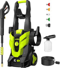 Pressure Washer, Portable Power Washer, 4 Quick Connect Nozzles, High Pressure Cleaning Machine for Car Fence Driveway Patio Washing and More(Light Green)