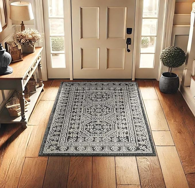 Pilgrim Home and Hearth 19676-1 - 3'x5' Area Rug - Area Rug with Non-Slip Backing, Ideal for Enteryway, Living Room, Bedroom, Kitchen, Bathroom, Laundry Room - Easy Clean, Durable, Low Pile Rug