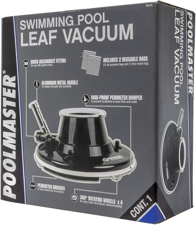 Poolmaster 28316 Swimming Pool Leaf Vacuum, Premier Collection
