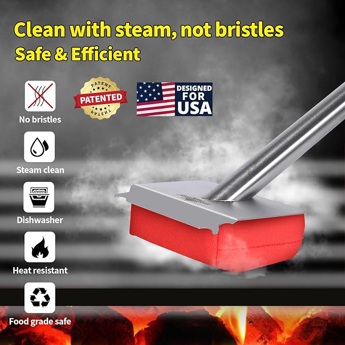 XUDAKAIXIN Grill Brush Bristle Free,(Only Replaceable Cleaning Head No Grill Brush)-Red