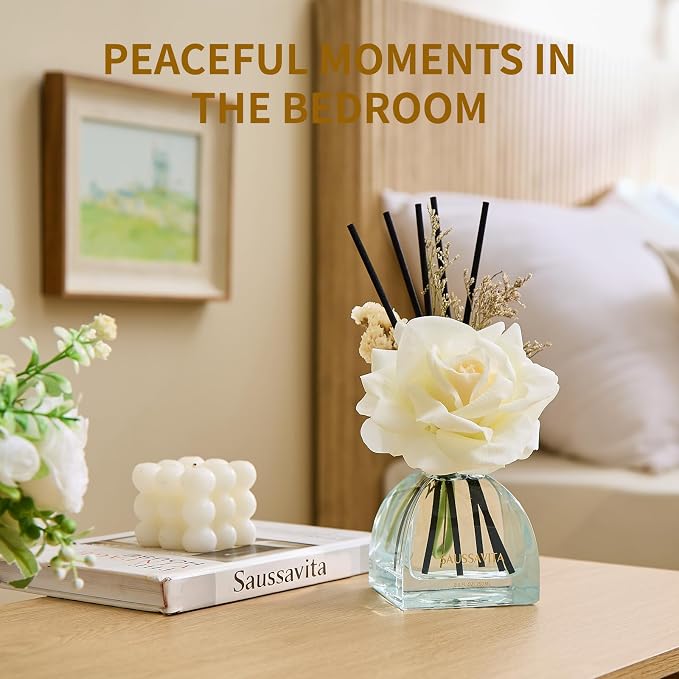 Reed Diffusers Set Flower Scented 8.5oz Air Freshener Diffuser for 140 Days