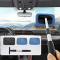 Car Glass Cleaner Wiper,Windshield Cleaning Tool, Microfiber Window Cleaner with Extendable Handle,Auto Glass Wiper Kit(Blue Square)