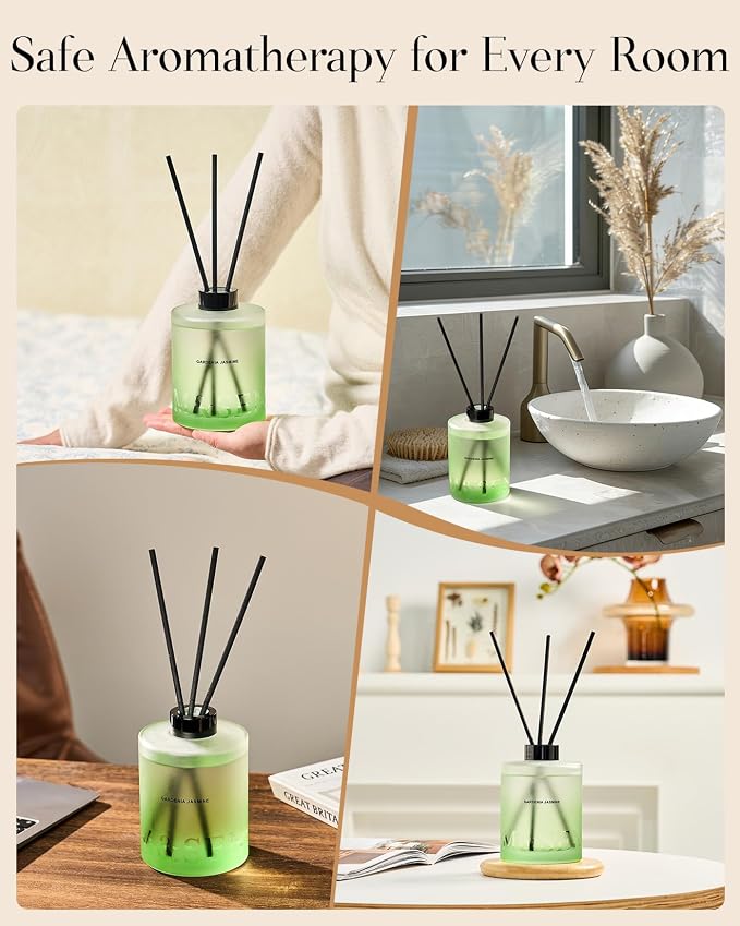 M&SENSE Reed Diffuser Set, Cedarwood, 17 oz Natural Essential Oil | Non-Toxic Organic, Long-Lasting Fragrance, Ideal for Living Room, Study, Gifts for Women