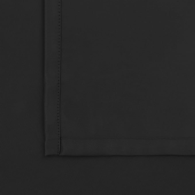 BGment Rod Pocket Blackout Curtains for Bedroom - Thermal Insulated Room Darkening 52 Width 63 Inches Length Window Curtain for Living Room, 52 x 63 Inch, 2 Panels, Black