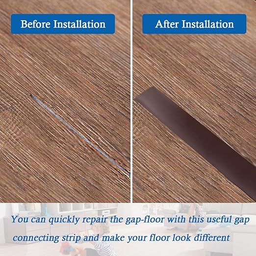 Floor Transition Strip Self Adhesive Floor Cover Strips Laminate 3" Wide Vinyl Flat Divider Transitions (7.5cm, 10Ft, Brown)