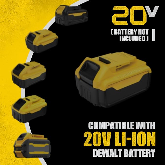 Cordless Gutter Leaf Blower for DeWalt 20V Battery(Tool Only) | No-Ladder Gutter Cleaner,580 CFM / 180 MPH Brushless Motor,55" Extension Kit,3 Speeds,270° Adjustable Nozzle