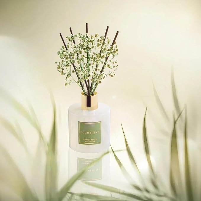 Reed Diffuser - Bamboo Stream Scented Diffuser with 8 Sticks Home Fragrance Reed Diffuser for Bathroom Shelf Decor