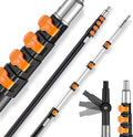 VEVOR Telescopic Extension Pole, 7-30 FT Multi-Purpose Extension Pole, Sturdy Aluminum Alloy Paint Extendable Pole with Flip-Lock Design, Telescopic Pole for Painting, Dusting and Cleaning | For Painting, Dusting, Cleaning, Flip-Lock Design, Flexible L...