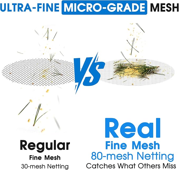TidyMister 20'' Ultra Fine Mesh Pool Skimmer Net Rake for Sand Silt Pollen Debris - Super Extra Fine Nylon Cleaning Pool Net for Above Ground & In-ground Swimming Pools