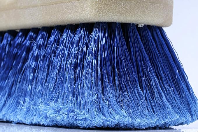 Guttermaster Blue Flow Through Essential Flagged-End Brush Head, 8-Inch | GM-215NP-8 Oblong medium soft bristle brush for gentle car wash, RV, boat, large vehicles, compatible with pole handle