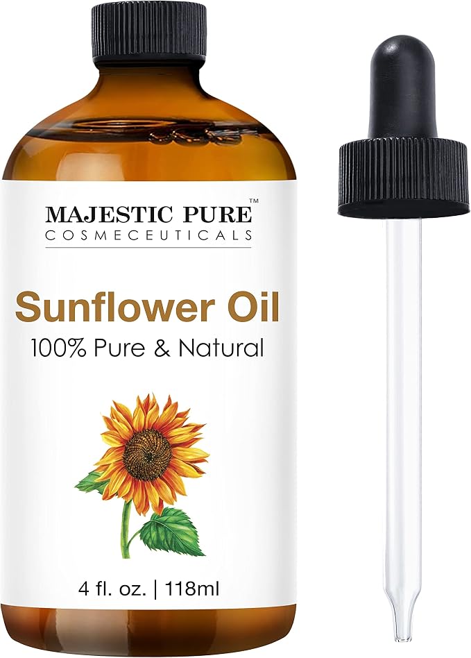 Majestic Pure Sunflower Essential Oil for Diffuser - 4 Fl Oz | 100% Natural Essentials Oils for Aromatherapy, Massage, Steam inhalation, Air Freshing, Soap and Candle Making