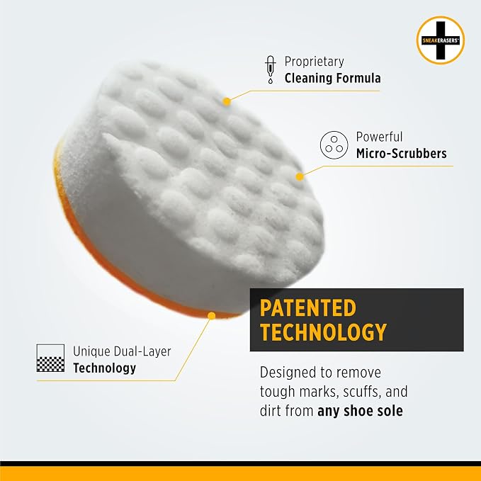 SneakERASERS Instant Shoe Cleaner Pre-Moistened Sponge, 5 Pack | Effective for White Sneakers, Tennis Shoes, Portable Shoe Cleaning Kit, Instant Sneaker Cleaner