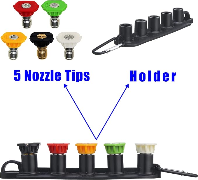 M MINGLE Replacement Pressure Washer Gun with Extension Wand, M22 Fitting | Compatible with M22 14mm/15mm Fitting, 5 Nozzle Tips, 40 Inch, 4000 PSI, for Car/Patio/Driveway Cleaning