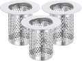 uxcell 4 Pack Shower Drain Strainer, 2" x 2" 304 Stainless Steel Floor Drain Strainer Deep Sink Hair Catcher for Kitchen Bathroom Balcony Floor Drain, Fit Hole Size from 1.1" to 2"