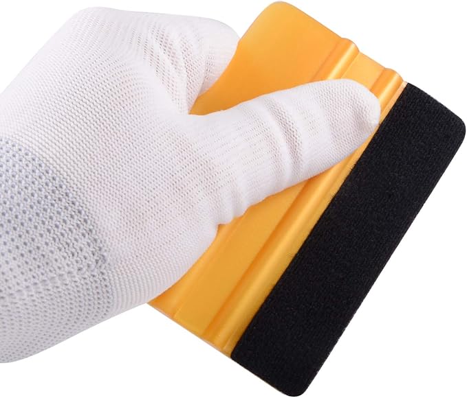 EHDIS 10pcs Vinyl Squeegee 4 Inch Car Vinyl Scraper Decal Applicator Window Tint Wallpaper Smoothing Tool with Black Fabric Felt Edge -Gold