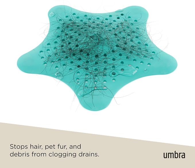 Umbra Starfish Drain Cover/Hair Catcher, Surf Blue
