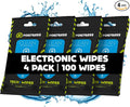 Fortress Electronic Wipes (25 ct, Pack of 4) To-Go Tech Wipes for Screens, Phones, Keyboards, TV Monitors, Computer Screens, and More [Travel Size] Skin-Safe