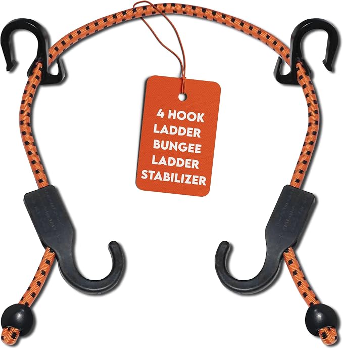 Holden USA - Adjust-A-Hook Ladder Bungee - Ladder Stabilizer Hook – Secure Ladder Safety Support for Roofs, Gutters, and Painting Prep – Durable Ladder Hook Attachment for Roofing and Gutter Work